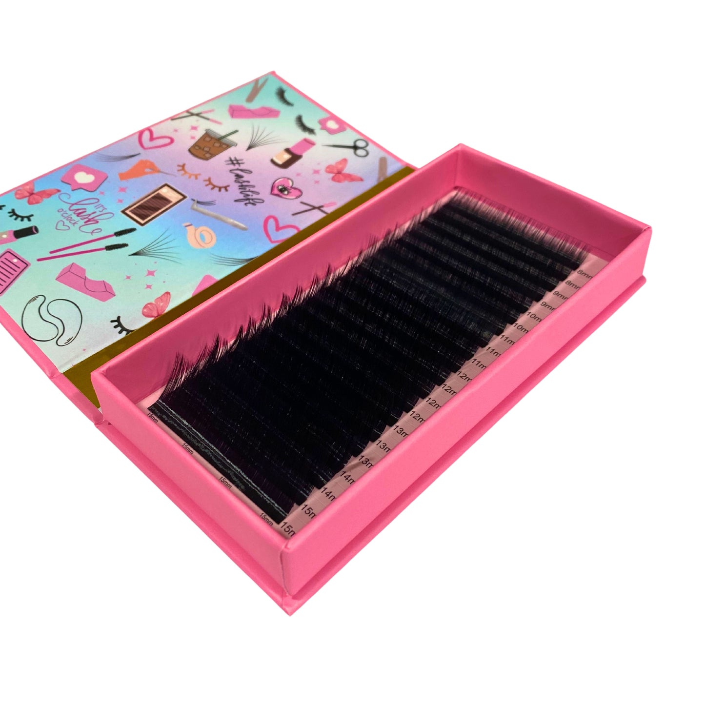 L CURL - 0.03 8-15 MM MIXED LENGTH VOLUME LASH TRAYS