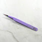 FIBER TIP TWEEZERS - PURPLE WITH SPARKLES