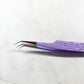 FIBER TIP TWEEZERS - PURPLE WITH SPARKLES