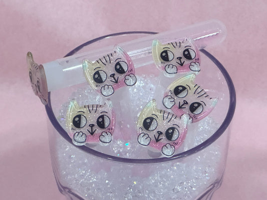 Lash Extension Spoolie Brush with Cover  - cute cats