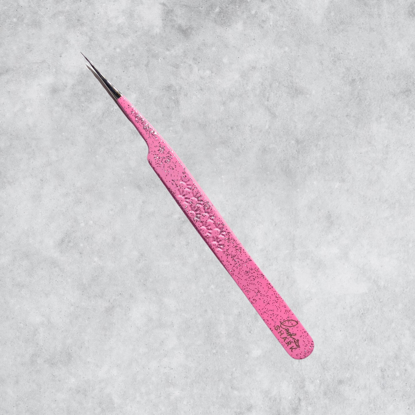 FIBER TIP TWEEZERS - PINK WITH SPARKLES