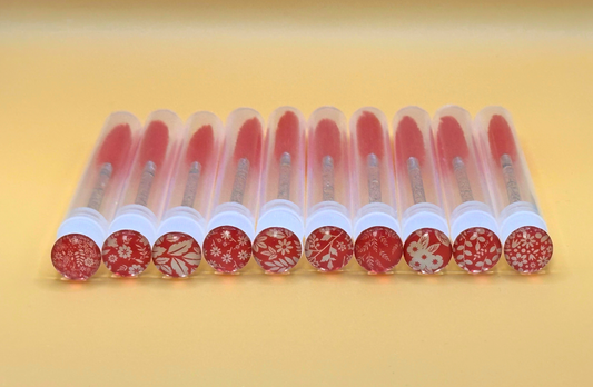 Regular Eyelash Wands with Cover - Red & White Flower Prints