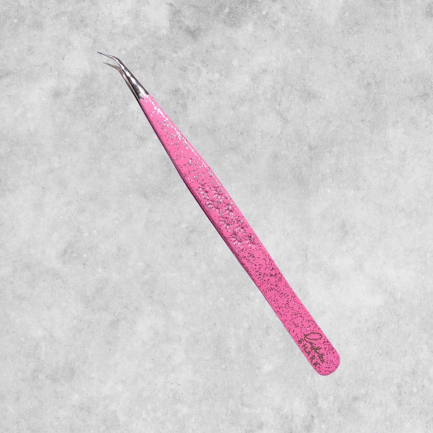 FIBER TIP TWEEZERS - PINK WITH SPARKLES