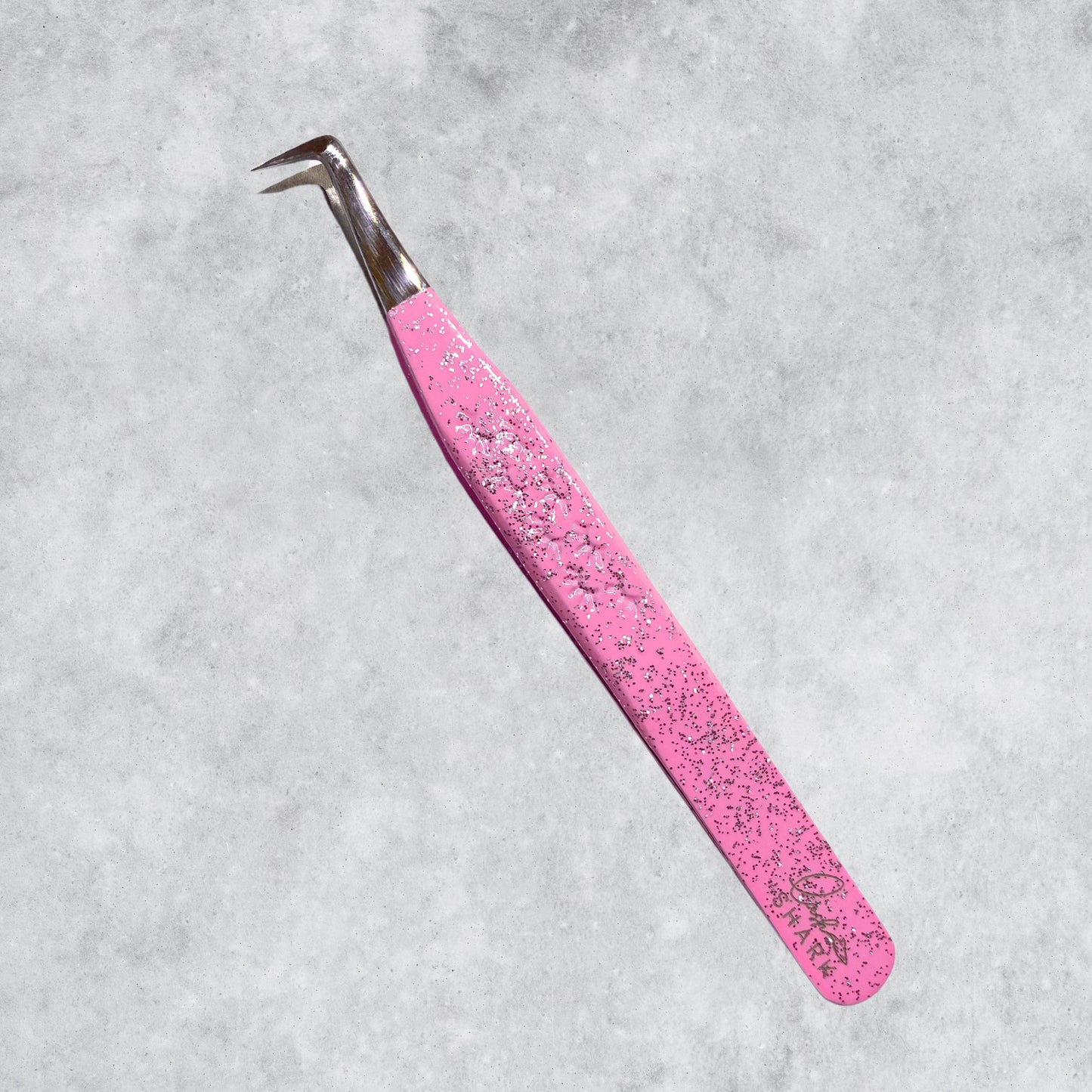 FIBER TIP TWEEZERS - PINK WITH SPARKLES