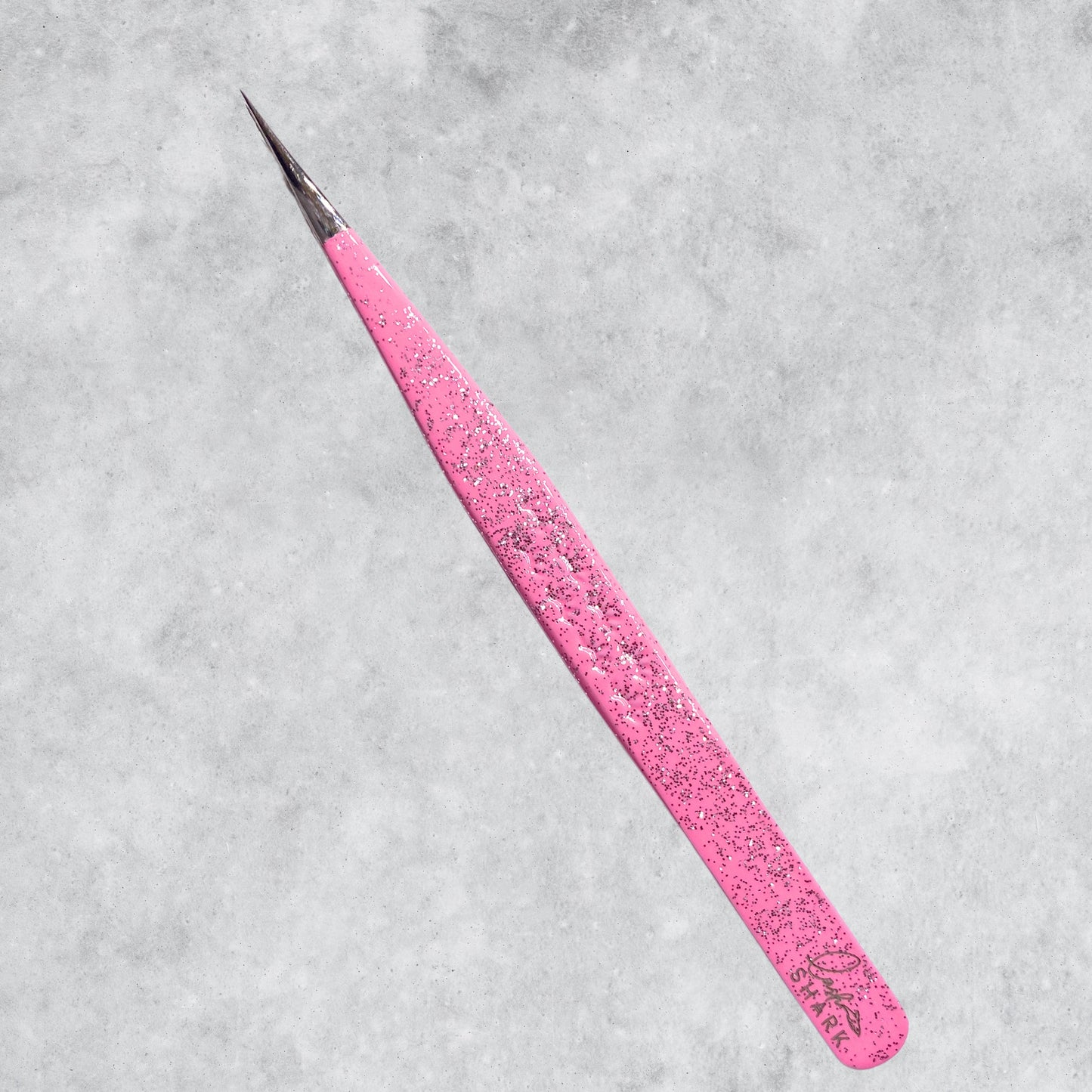 FIBER TIP TWEEZERS - PINK WITH SPARKLES