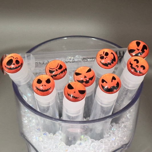 Halloween Lash Extension Spoolie Brush with Cover  - carved pumpkins