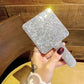 Silver Rhinestone Square Hand Mirror