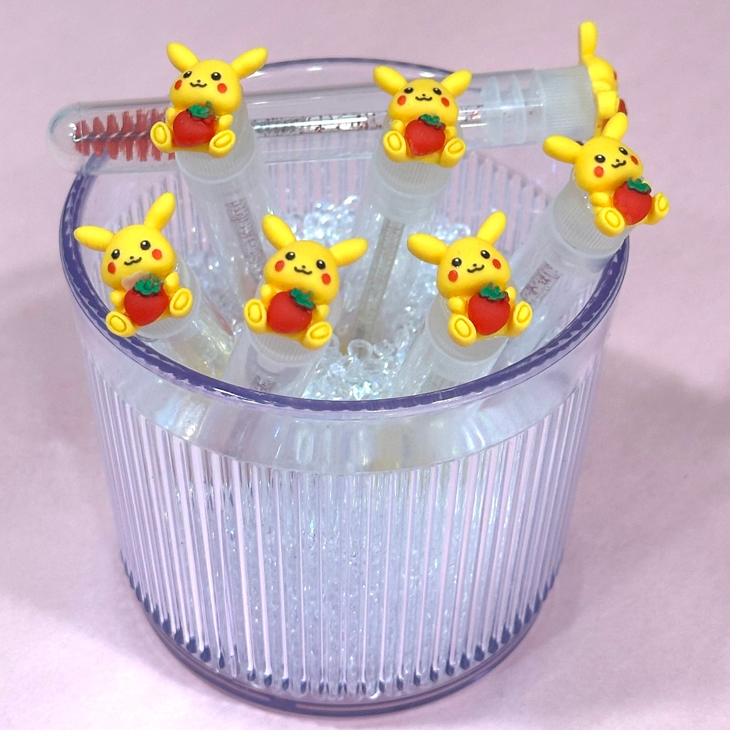 Glitter Eyelash Wands with Cover -Pikachu with strawberries