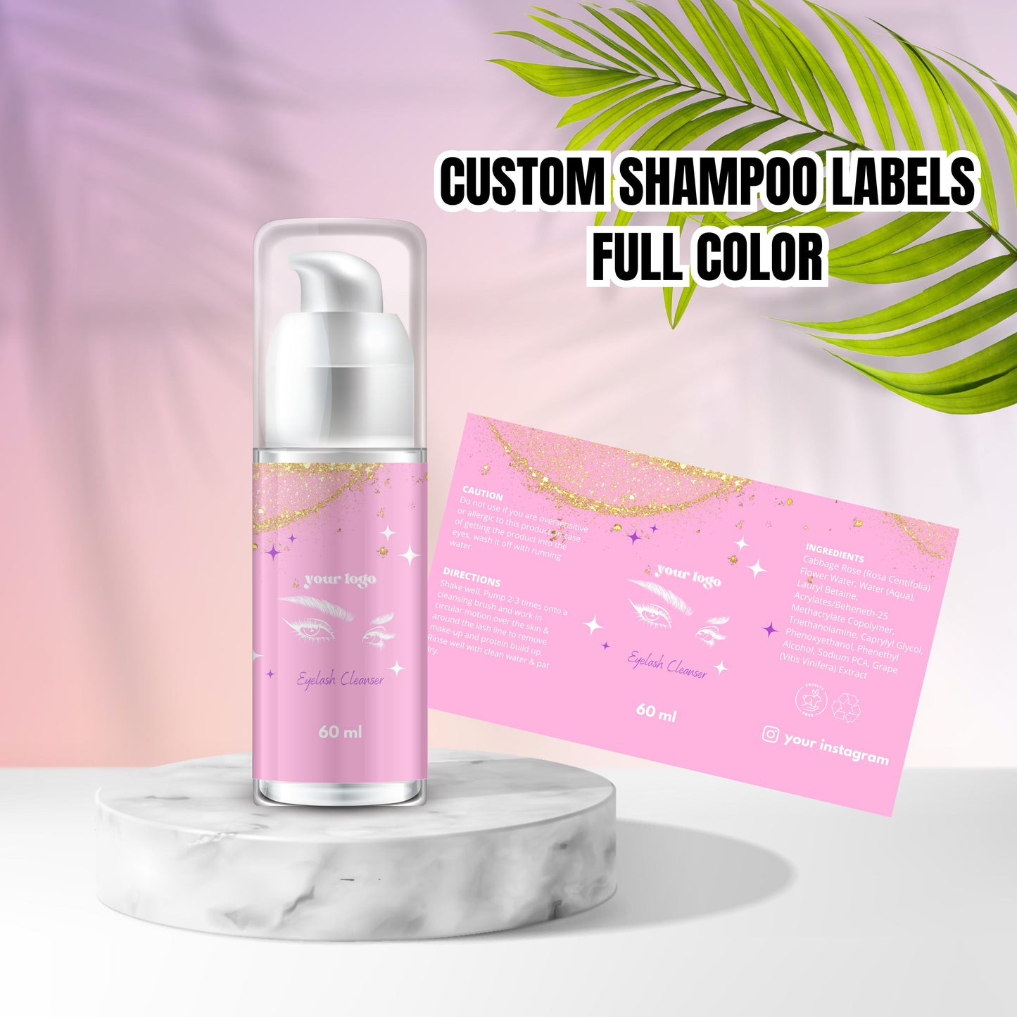 CUSTOM SHAMPOO LABELS | WATER RESISTANT | PROOF SENT BEFORE PRINTING | FREE DESIGN! price for 1 label