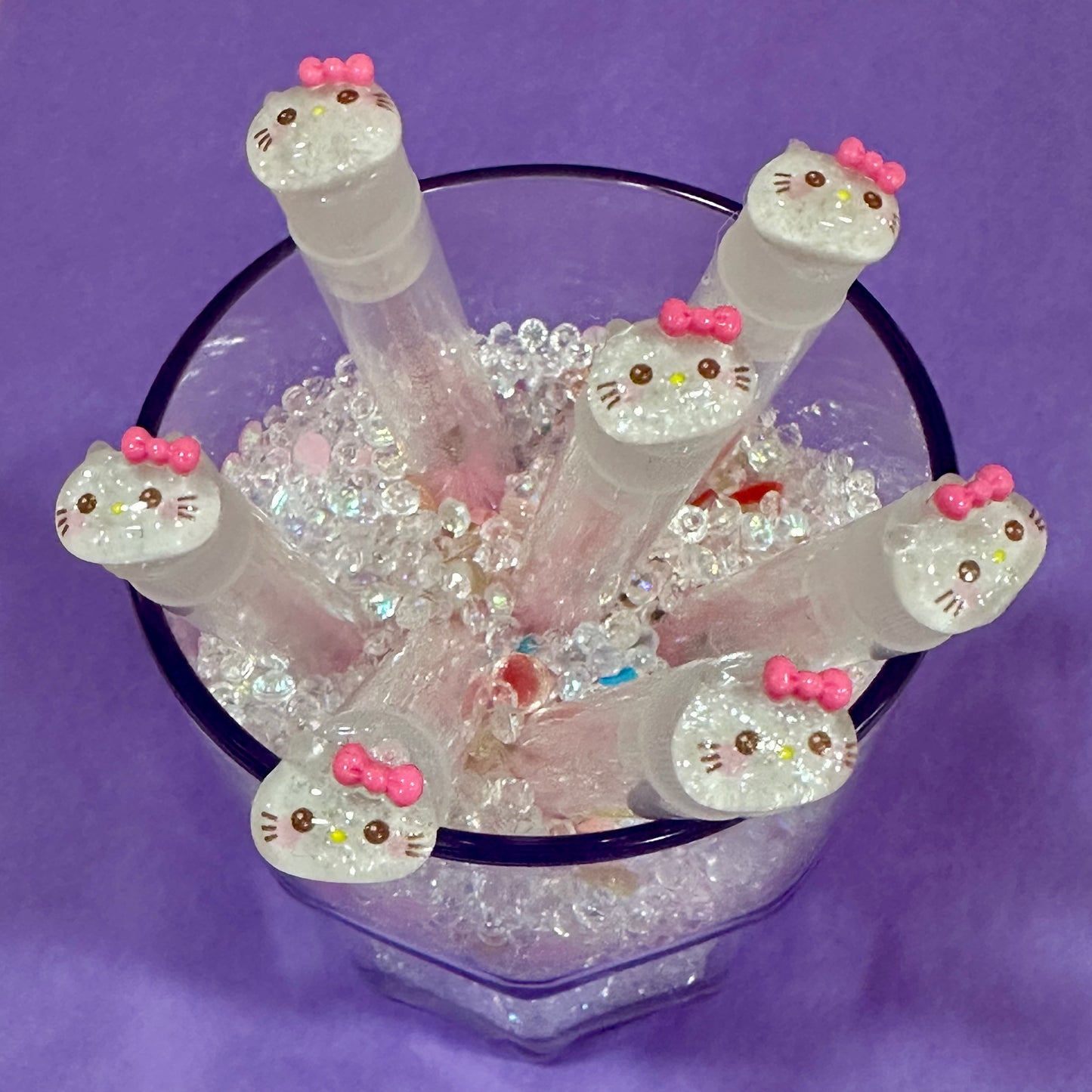 Glitter Eyelash Wands with Cover -kitty