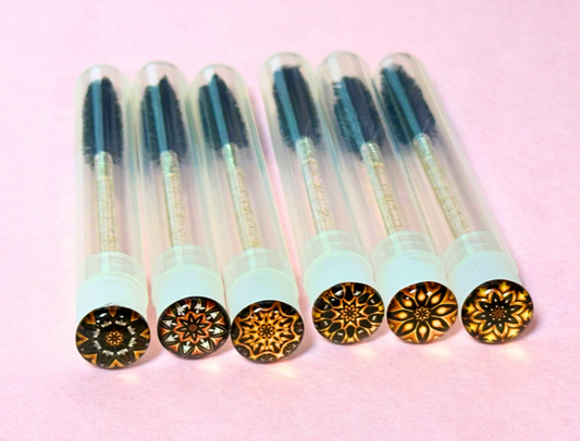 Gold Mandala Glitter Eyelash Wands with Cover