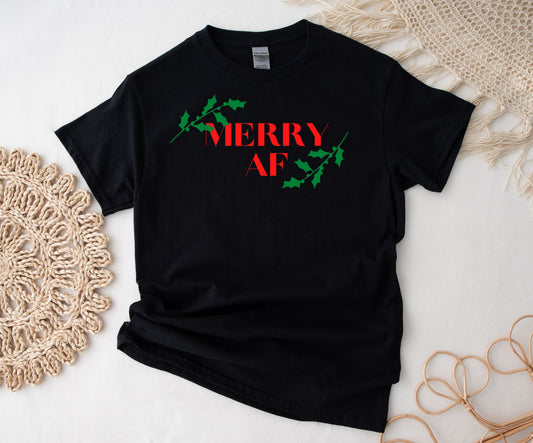 SWEATSHIRT or T-SHIRT-  MERRY AF