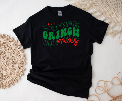 SWEATSHIRT or T-SHIRT-  GRINCHMAS ( black , vinyl print )