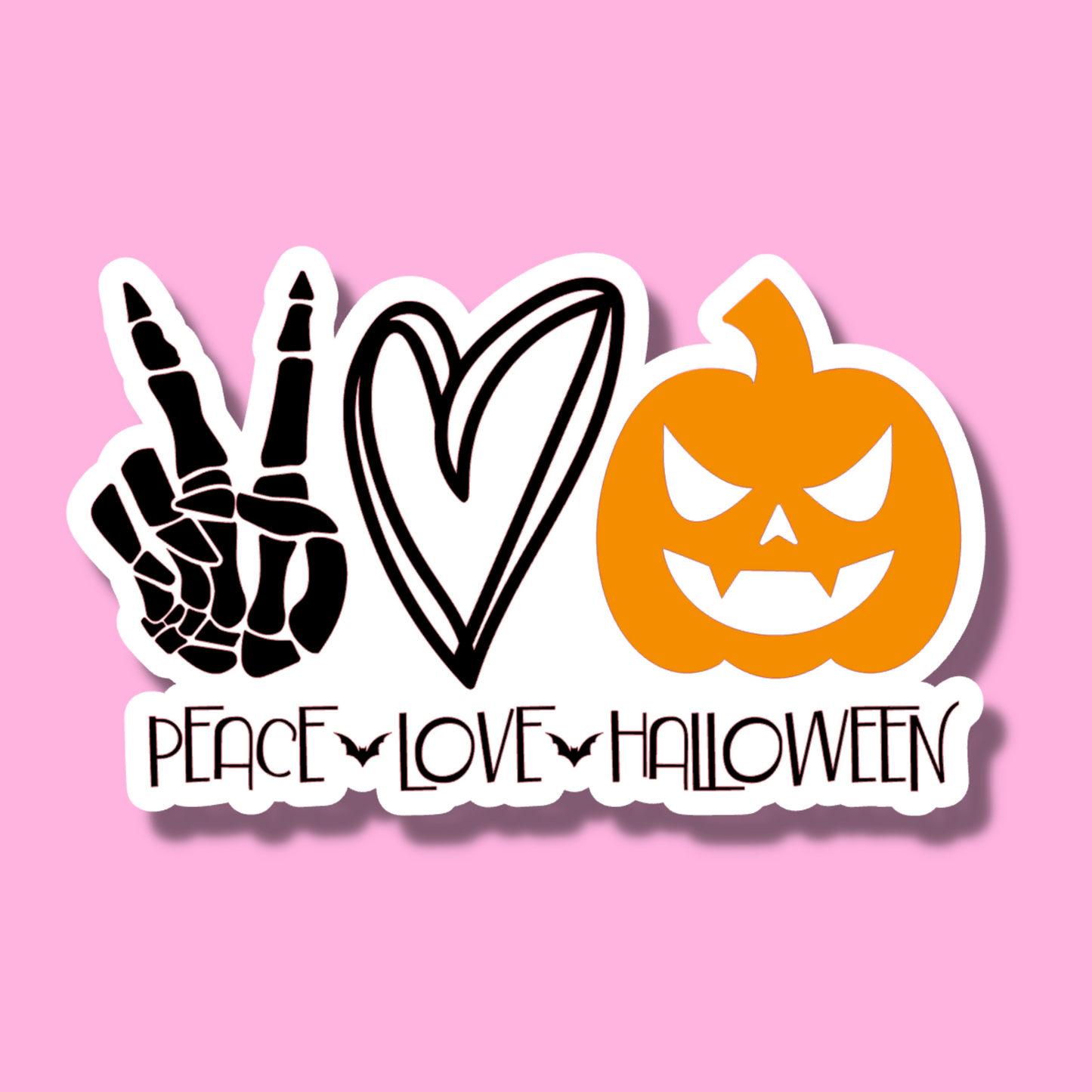 STICKER- PEACE, LOVE, HALLOWEEN