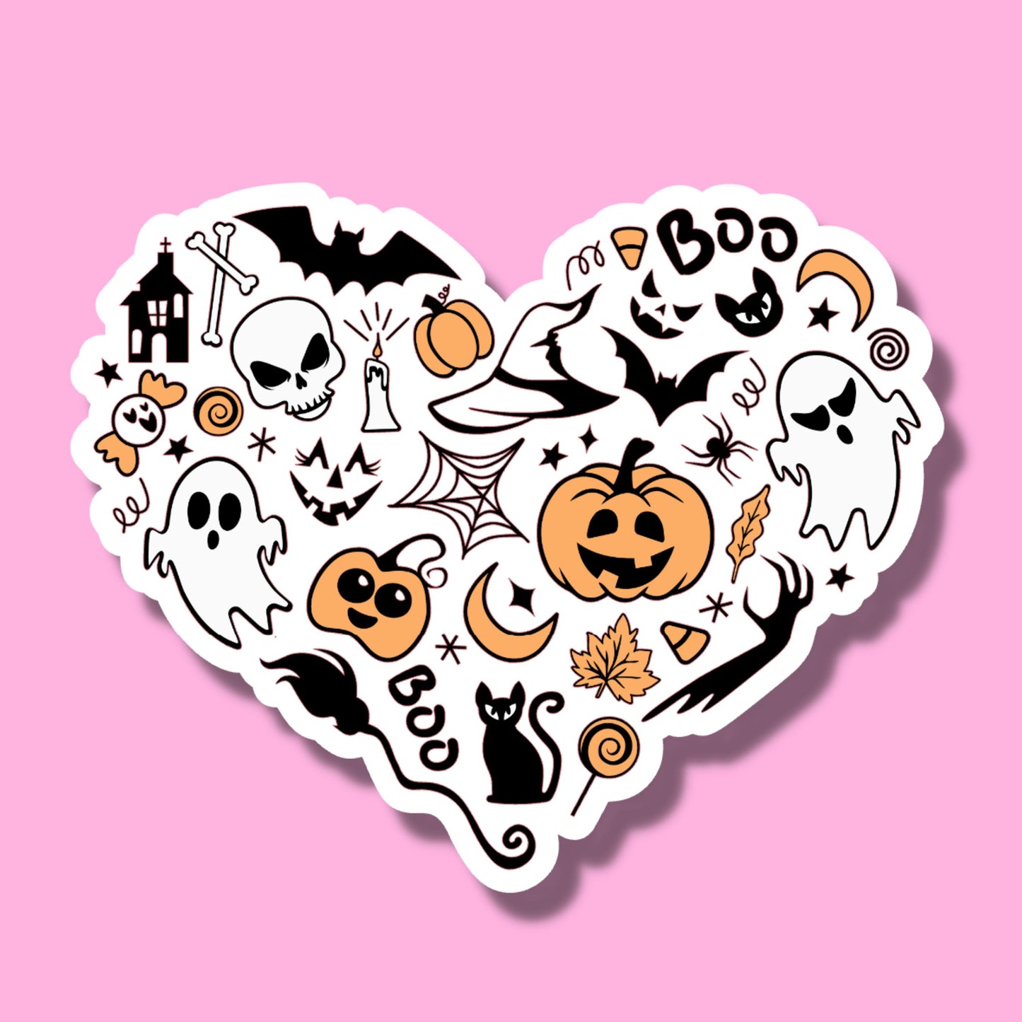 STICKER- HALLOWEEN HEART