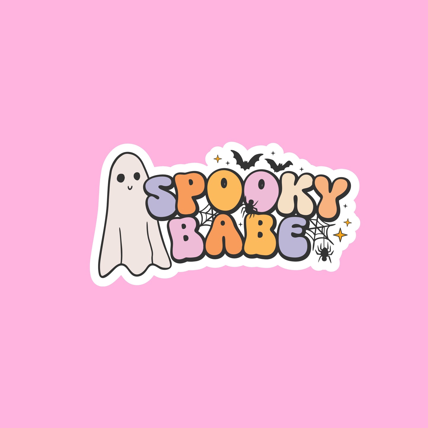 SPOOKY BABE Glossy Vinyl Sticker Water Bottle Sticker Laptop Sticker Halloween Sticker