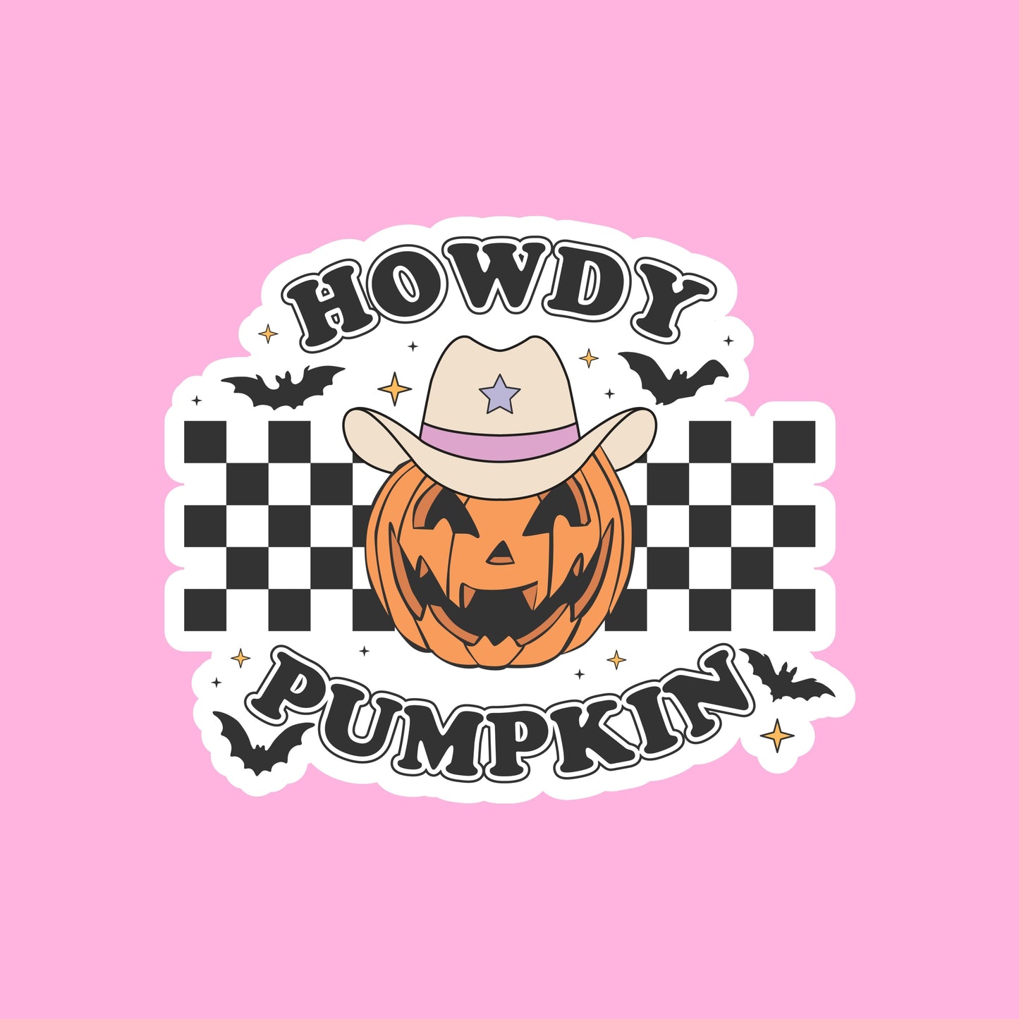 HOWDY PUMPKIN Glossy Vinyl Sticker Water Bottle Sticker Laptop Sticker Halloween Sticker