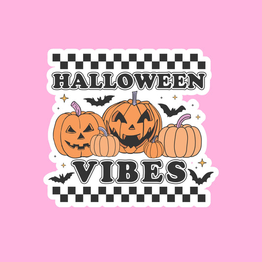 HALLOWEEN VIBES Glossy Vinyl Sticker Water Bottle Sticker Laptop Sticker Halloween Sticker