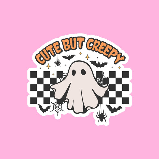 CUTE BUT CREEPY Glossy Vinyl Sticker Water Bottle Sticker Laptop Sticker Halloween Sticker