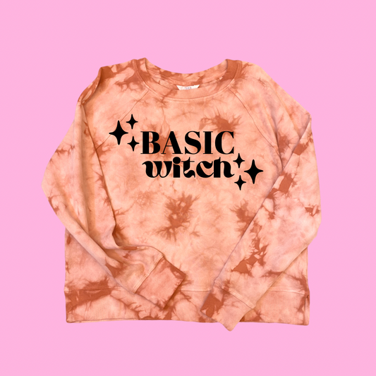 SWEATSHIRT - HALLOWEEN -basic witch (  orange, tie dye )