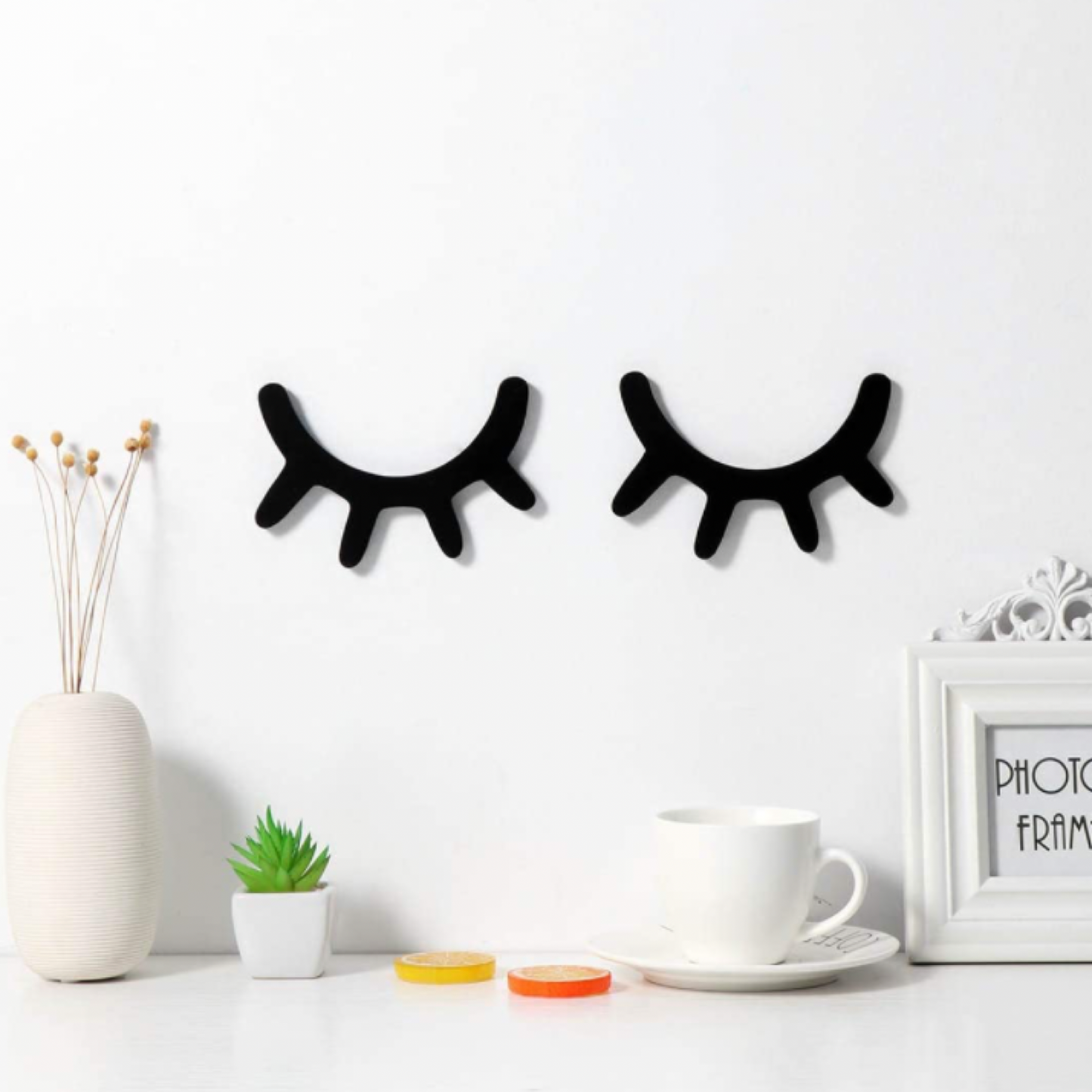 LASHES, WOOD WALL DECOR | BLACK